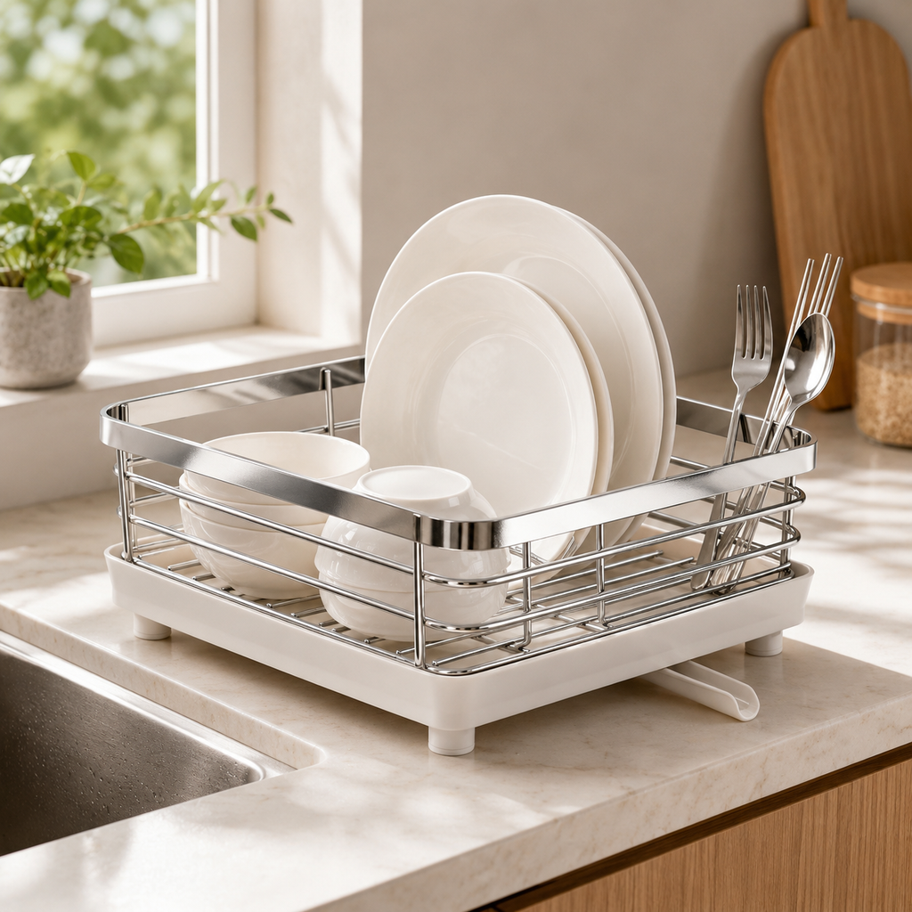 🍽️ Dish Drainer | Stainless Kitchen Home-Cooks | Sleek Countertop Order