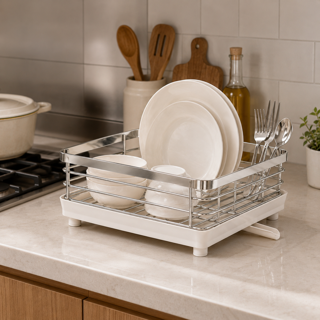🍽️ Dish Drainer | Stainless Kitchen Home-Cooks | Sleek Countertop Order