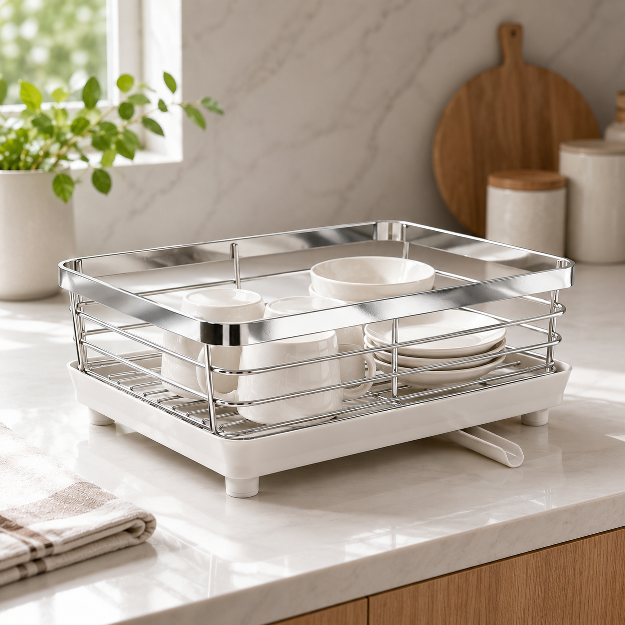 🍽️ Dish Drainer | Stainless Kitchen Home-Cooks | Sleek Countertop Order