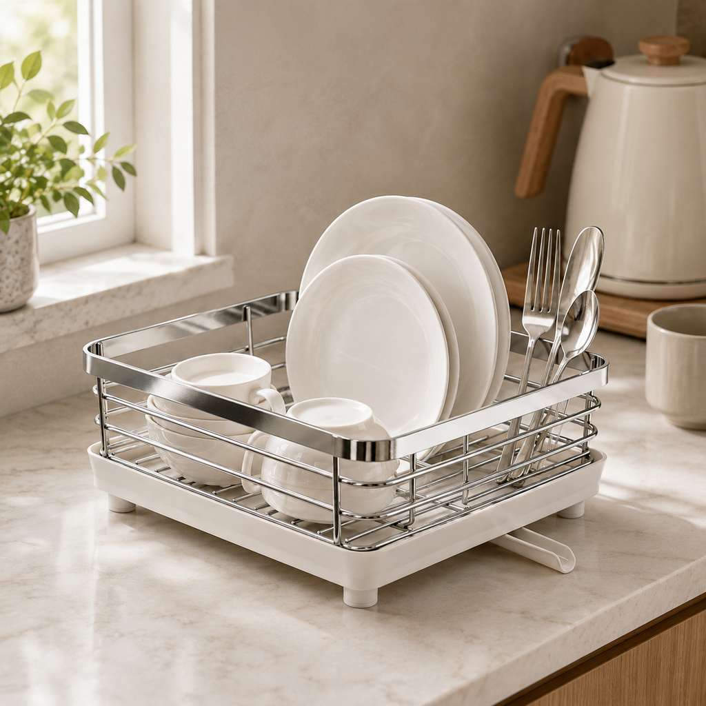 🍽️ Dish Drainer | Stainless Kitchen Home-Cooks | Sleek Countertop Order
