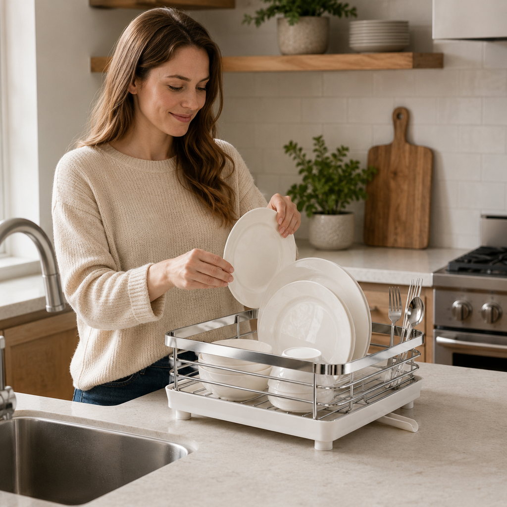 🍽️ Dish Drainer | Stainless Kitchen Home-Cooks | Sleek Countertop Order
