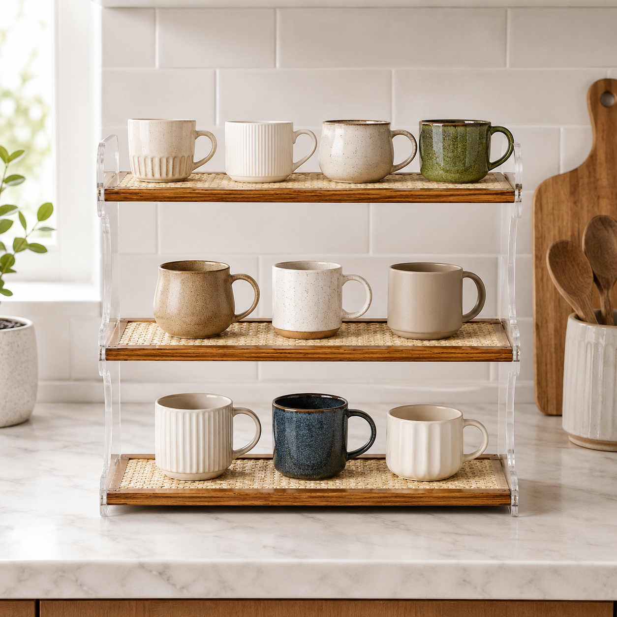 🧺 Storage Rack | Acrylic Rattan Kitchen Hosts | Airy Elegance