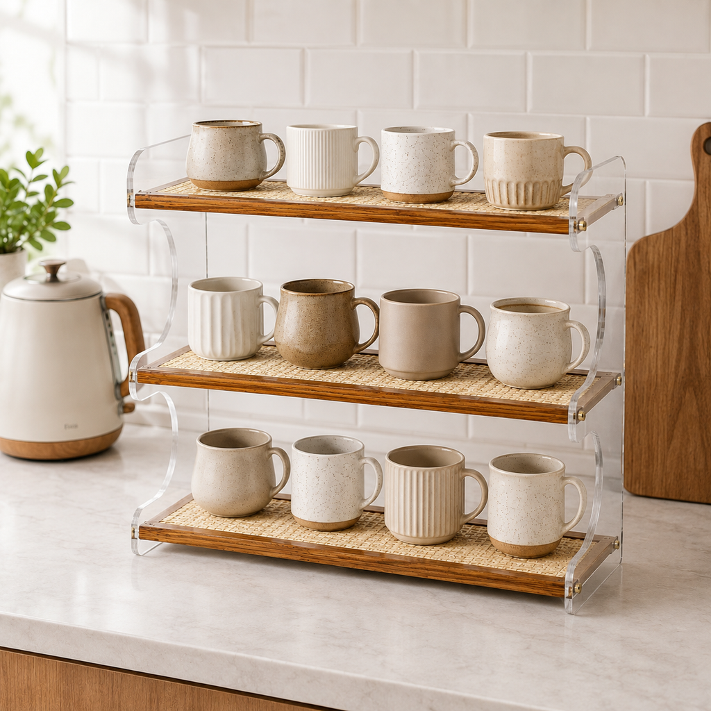 🧺 Storage Rack | Acrylic Rattan Kitchen Hosts | Airy Elegance