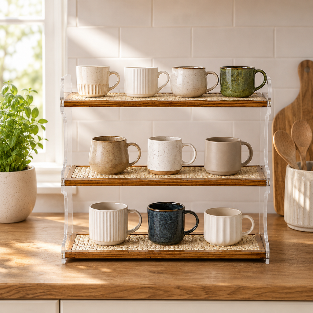 🧺 Storage Rack | Acrylic Rattan Kitchen Hosts | Airy Elegance