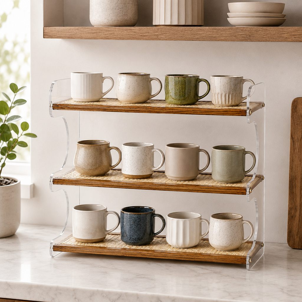 🧺 Storage Rack | Acrylic Rattan Kitchen Hosts | Airy Elegance