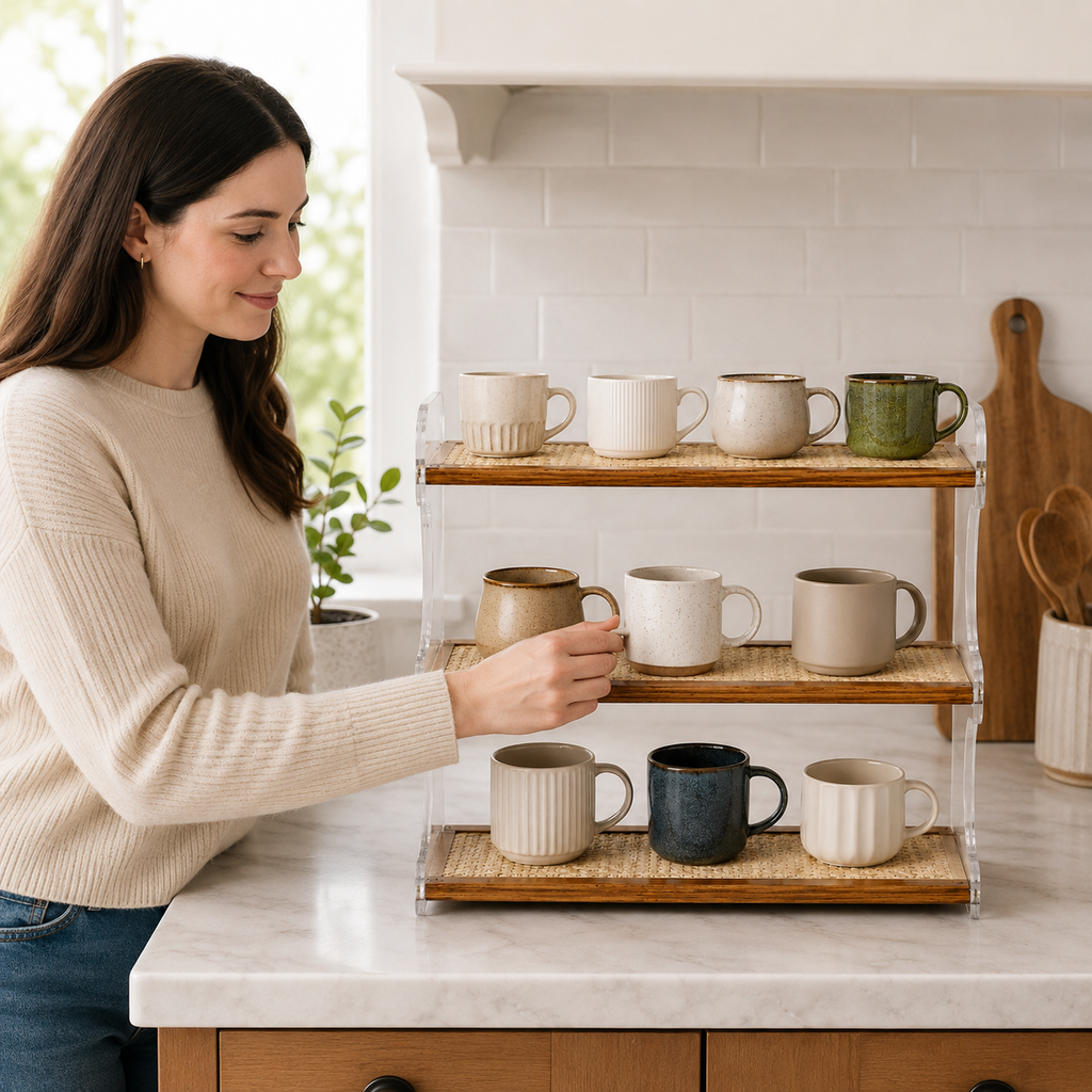 🧺 Storage Rack | Acrylic Rattan Kitchen Hosts | Airy Elegance