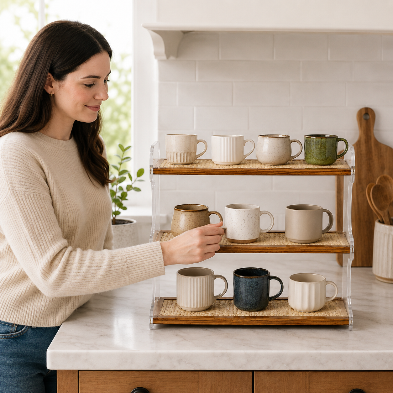 🧺 Storage Rack | Acrylic Rattan Kitchen Hosts | Airy Elegance