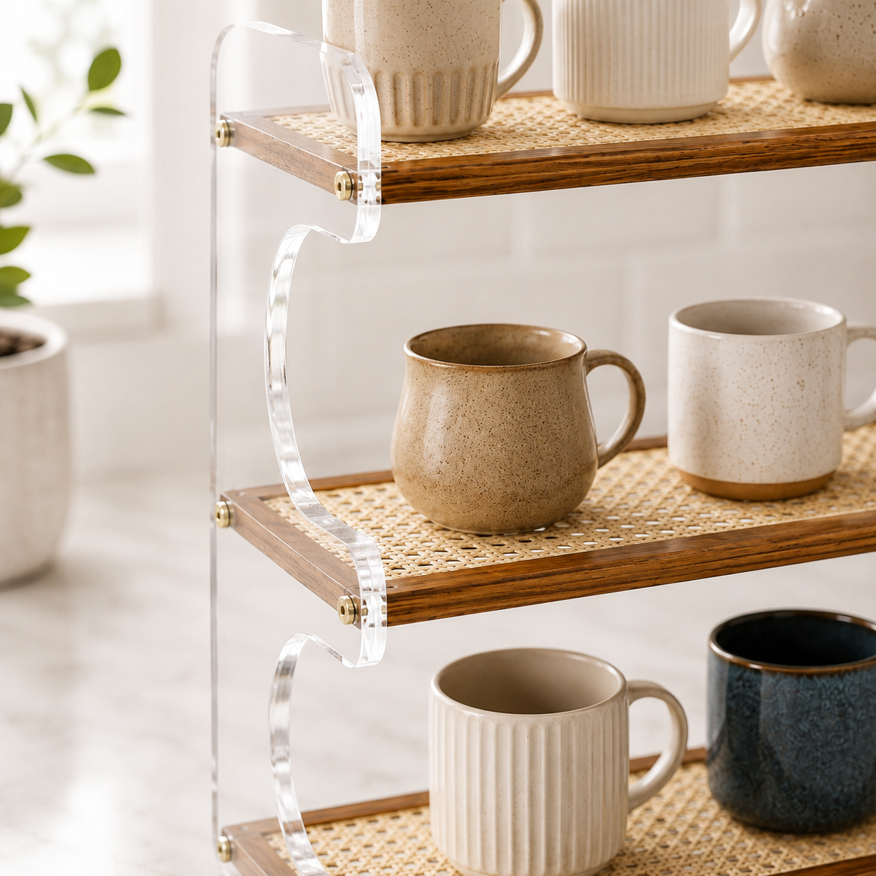 🧺 Storage Rack | Acrylic Rattan Kitchen Hosts | Airy Elegance
