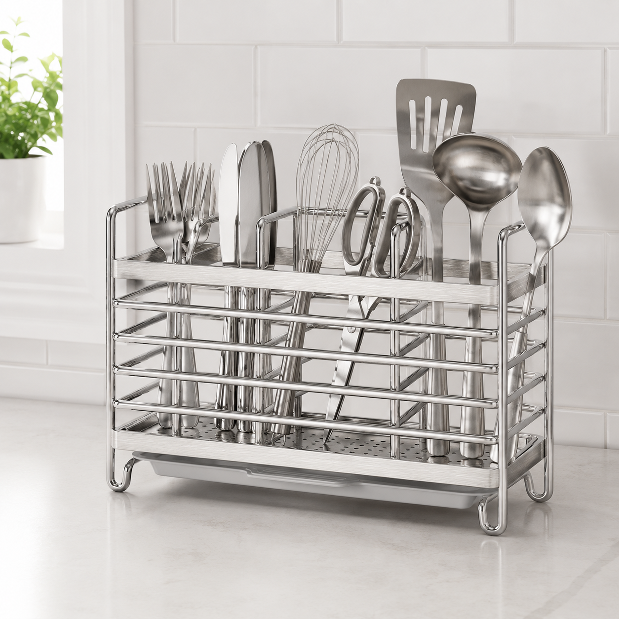 🍴 Utensil Organizer | Metal Kitchen Home-Cooks | Sleek Wall-Mounted Minimalism
