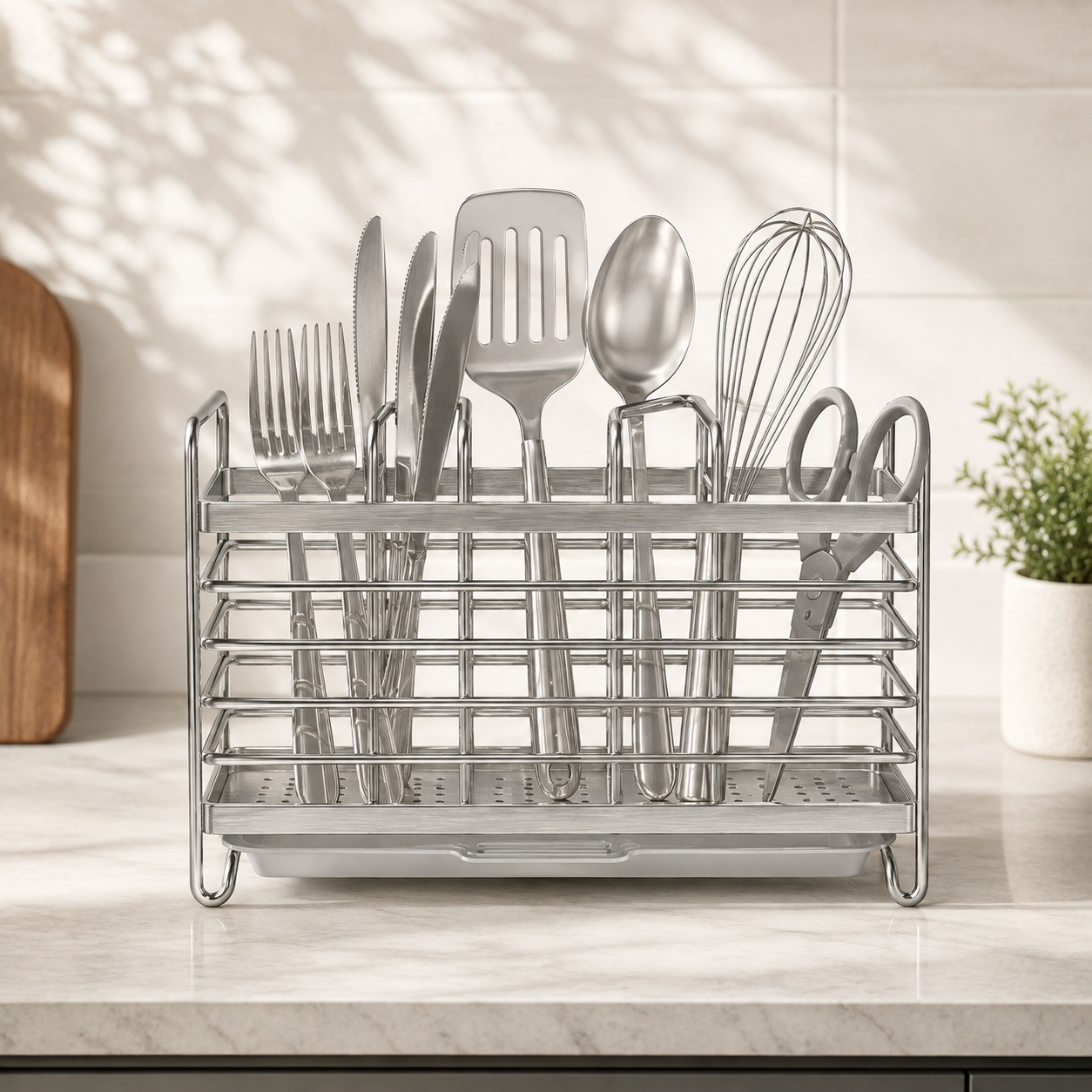 🍴 Utensil Organizer | Metal Kitchen Home-Cooks | Sleek Wall-Mounted Minimalism