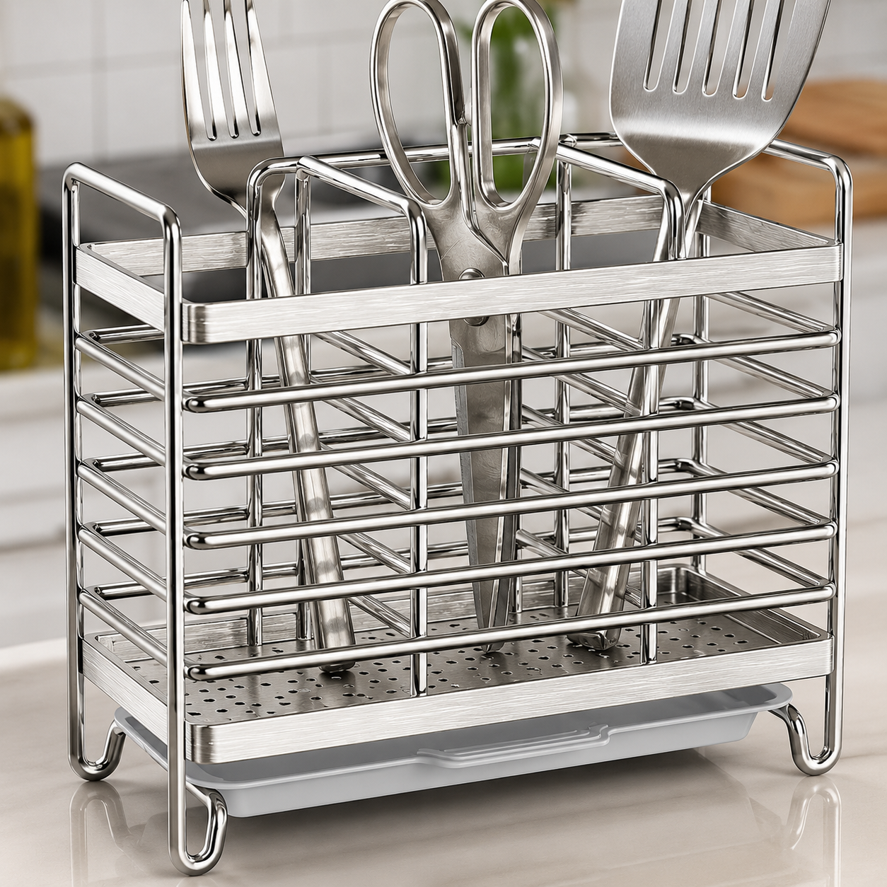 🍴 Utensil Organizer | Metal Kitchen Home-Cooks | Sleek Wall-Mounted Minimalism