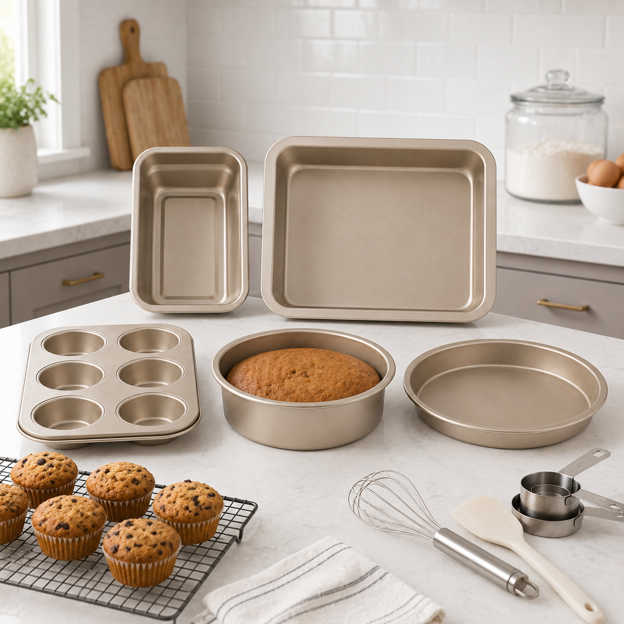 🧁 Bakeware Set | Carbon Steel Kitchen Bakers | Golden Essentials