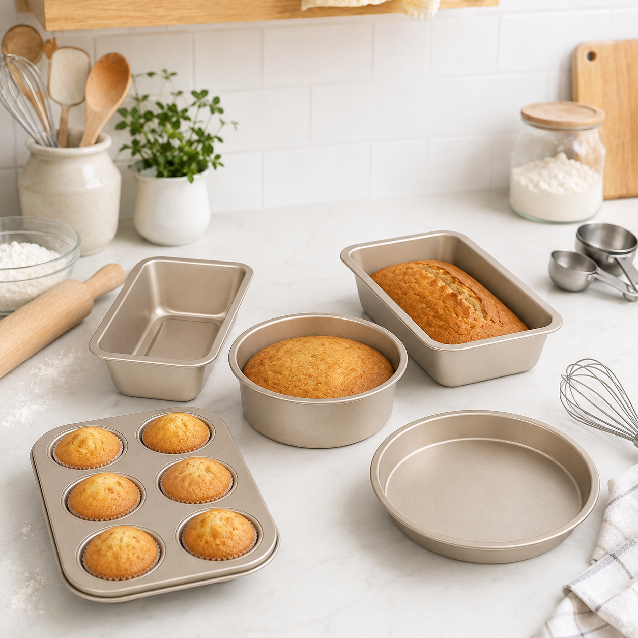 🧁 Bakeware Set | Carbon Steel Kitchen Bakers | Golden Essentials