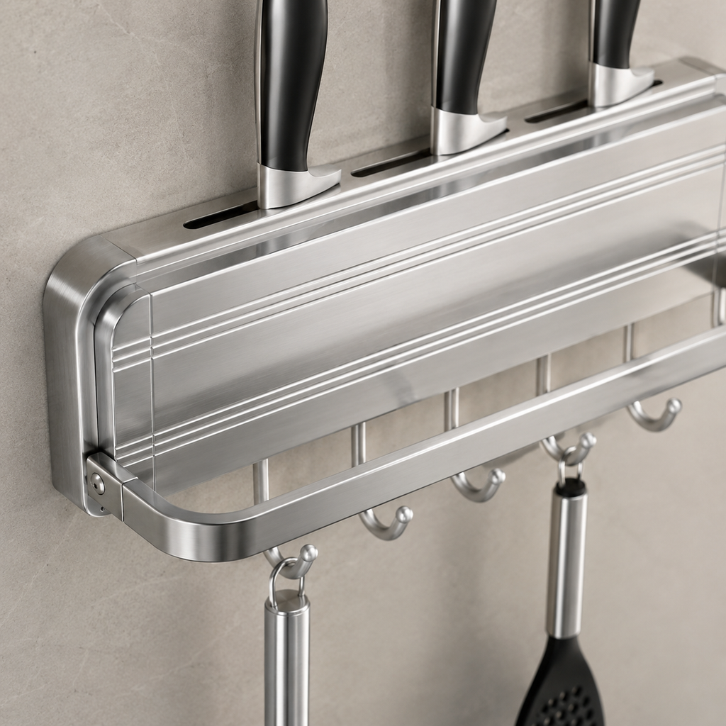 🔪 Knife Rack | Stainless Kitchen Home-Cooks | Sleek Wall Storage