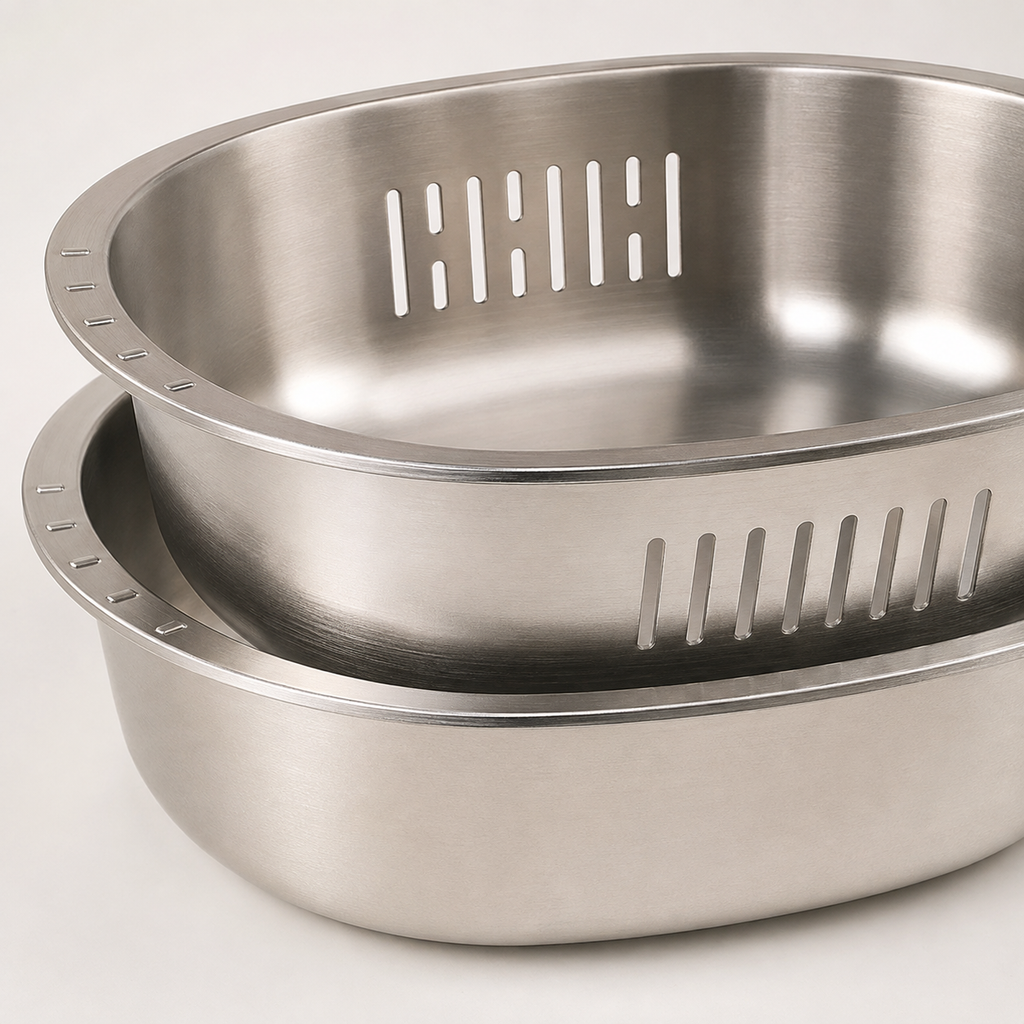 🥬 Colander Set | Stainless Kitchen Home-Cooks | Sleek Drainage Design