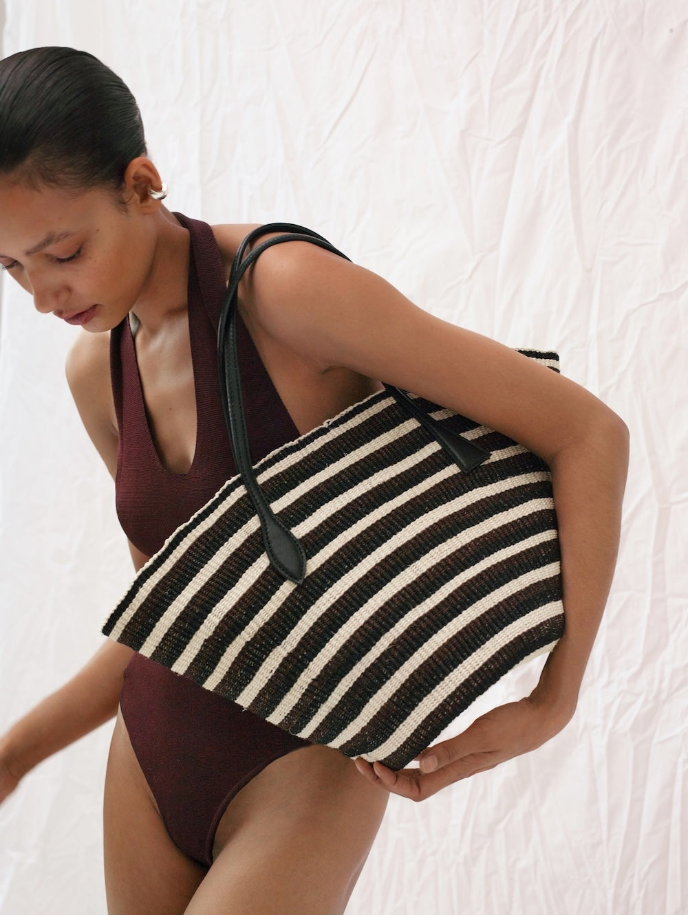 Sprout Basket Dark Multi Striped
