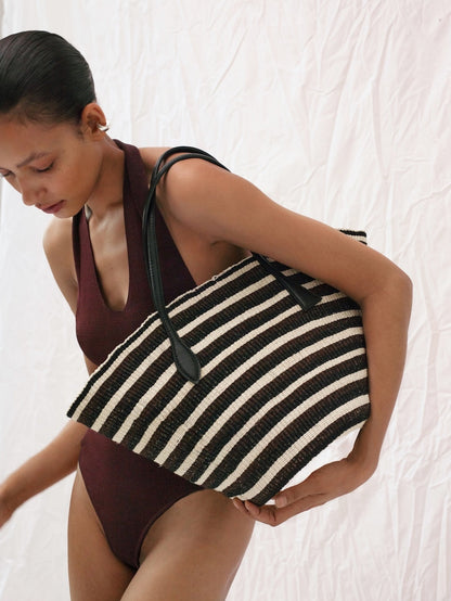 Sprout Basket Dark Multi Striped