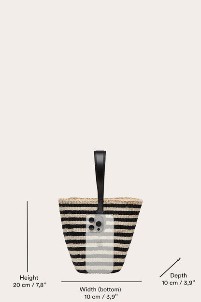 Single Handle Basket Black and Cream