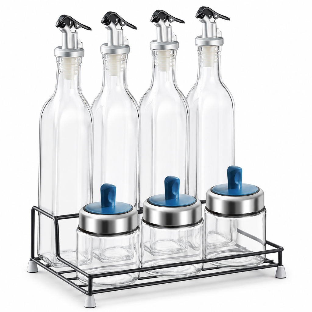 🧂 Condiment Set | Glass Kitchen Home-Cooks | Modern Organized Display