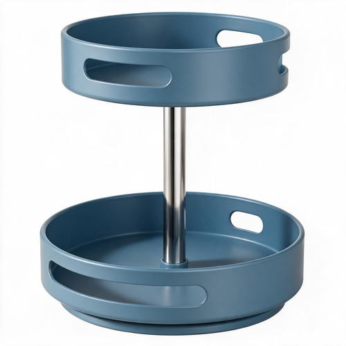 🔵 Spice Organizer | Metal-Accent Kitchen Home-Cooks | Misty Blue Rotation