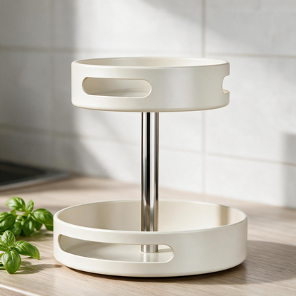 🧂 Spice Organizer | Metal Kitchen Cooks | Cream Rotating Design