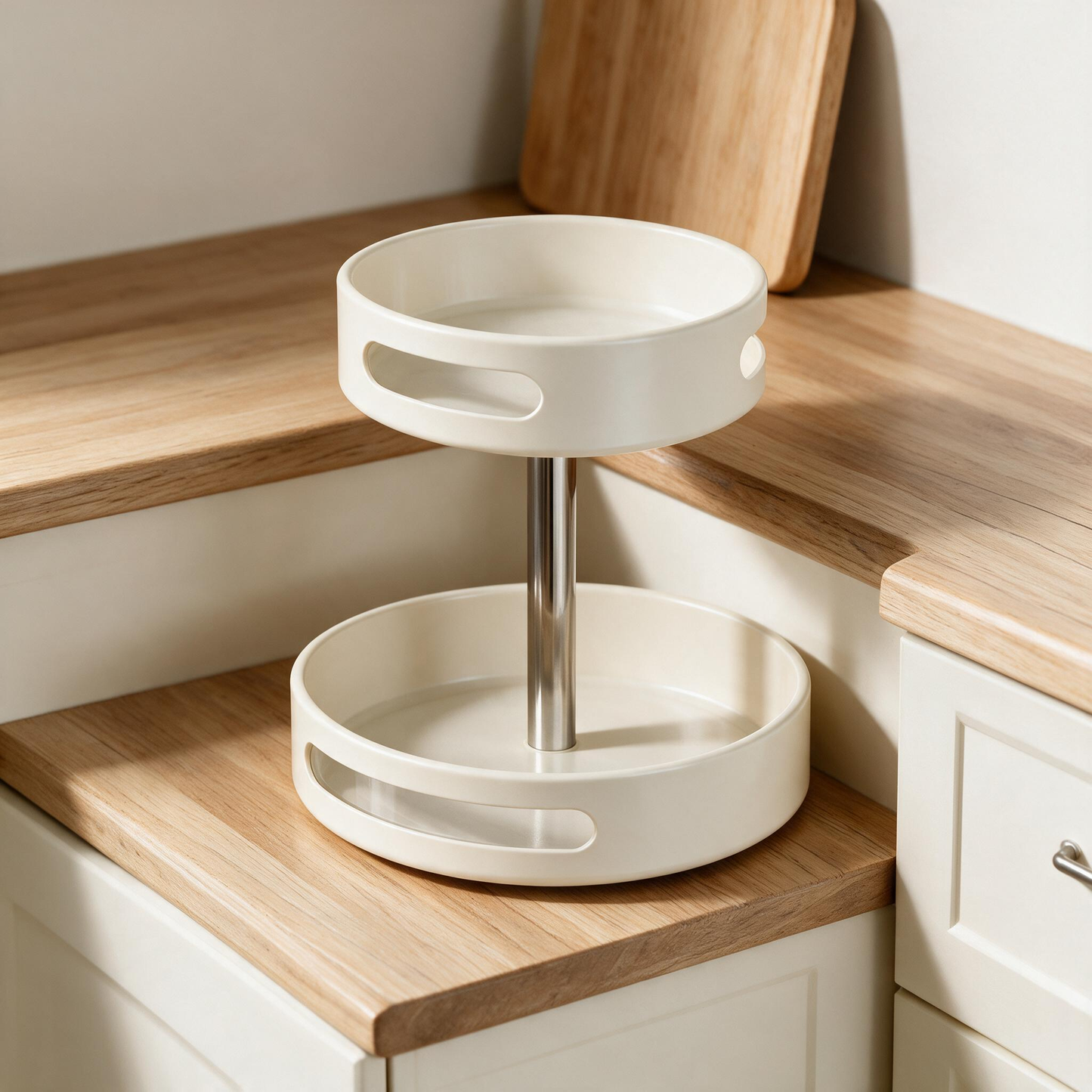 🧂 Spice Organizer | Metal Kitchen Cooks | Cream Rotating Design
