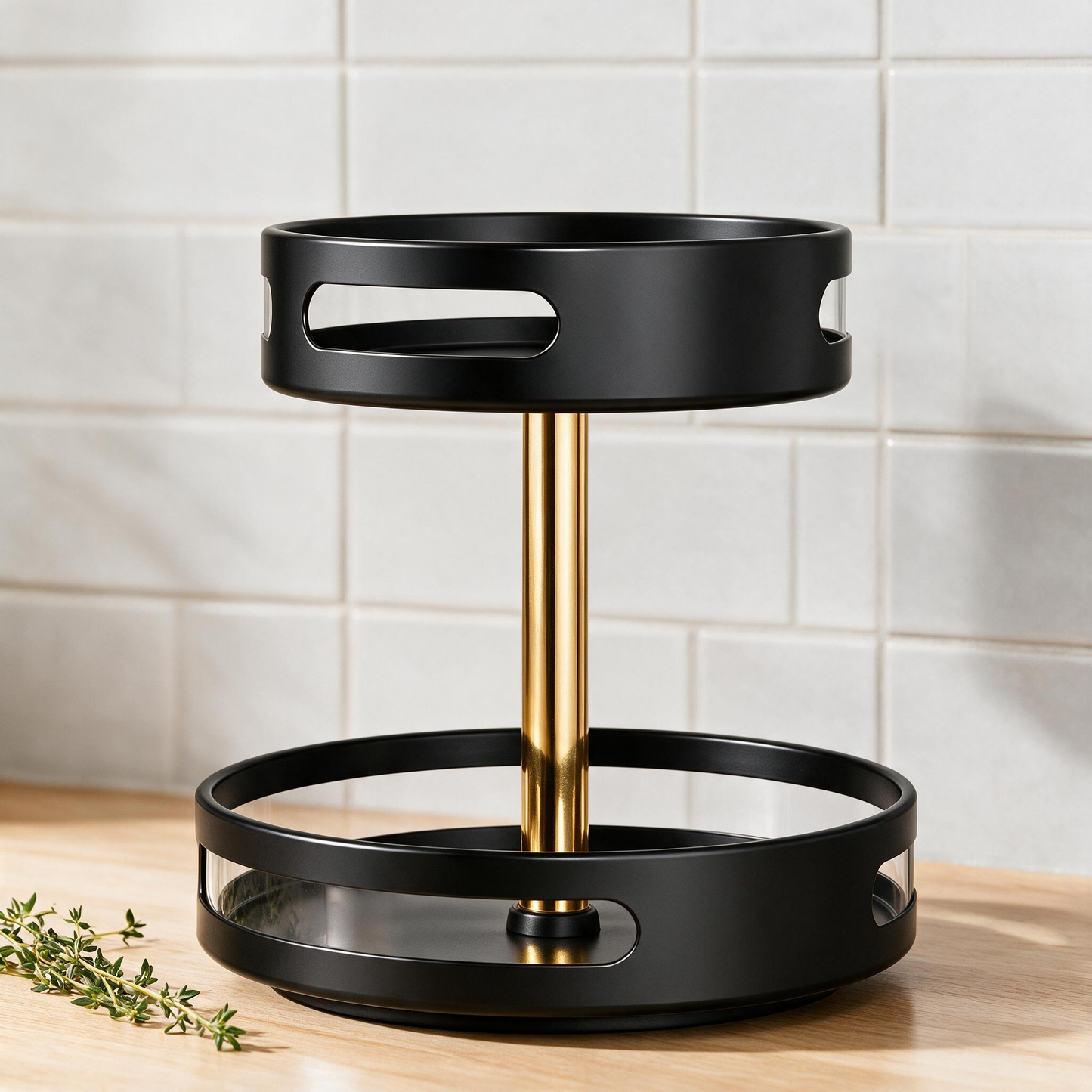 🖤 Spice Organizer | Metal Kitchen Cooks | Luxe Gold Accent