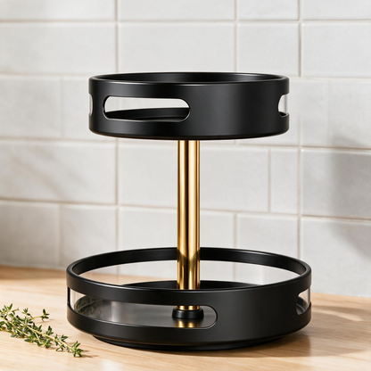 🖤 Spice Organizer | Metal Kitchen Cooks | Luxe Gold Accent
