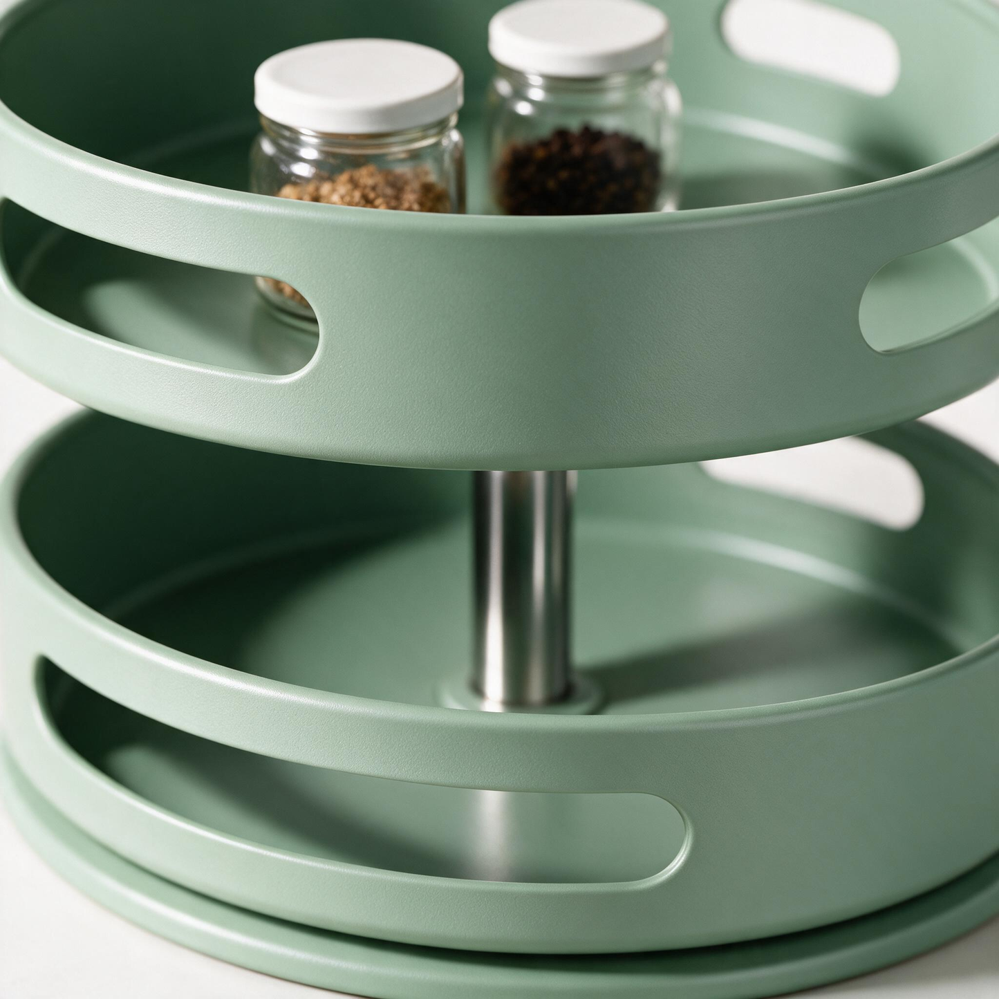 🌿 Spice Organizer | Metal Kitchen Cooks | Sage Rotating Design