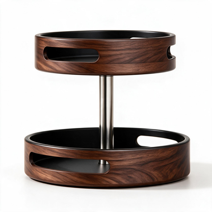 🪵 Spice Organizer | Walnut-Look Kitchen Cooks | Rotating Woodgrain Elegance