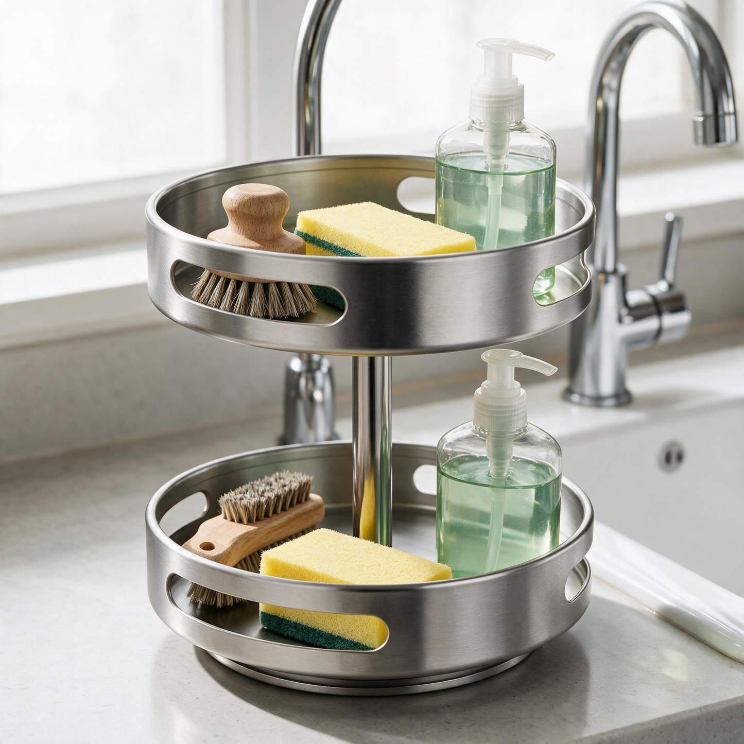 🧂 Rotating Spice Rack | Metal | Kitchen | Cooks | Brushed Silver