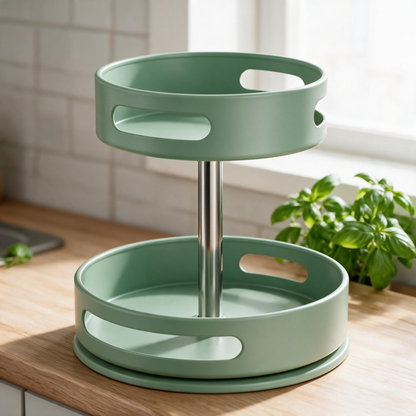 🌿 Spice Organizer | Metal Kitchen Cooks | Sage Rotating Design