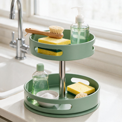 🌿 Spice Organizer | Metal Kitchen Cooks | Sage Rotating Design