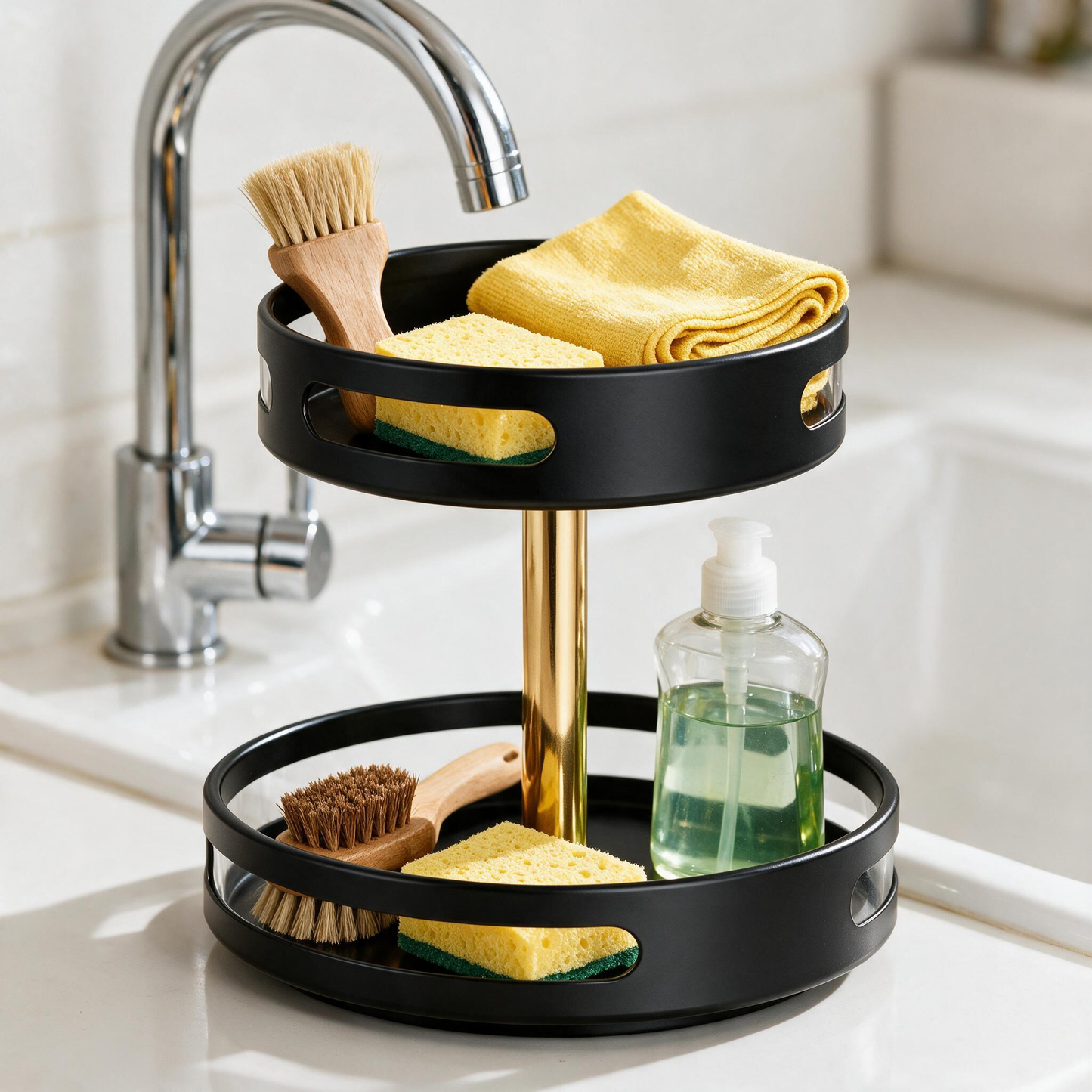 🖤 Spice Organizer | Metal Kitchen Cooks | Luxe Gold Accent