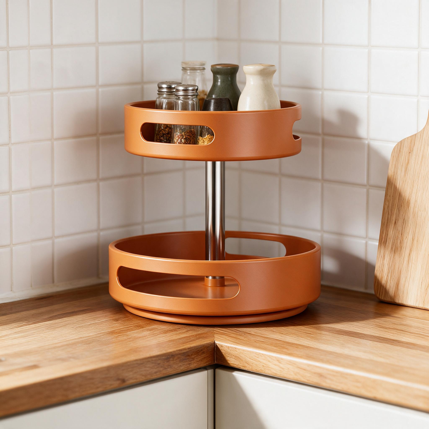 🍊 Spice Organizer | Metal Kitchen Cooks | Warm Orange Rotation