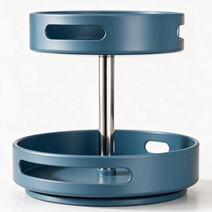 🔵 Spice Organizer | Metal-Accent Kitchen Home-Cooks | Misty Blue Rotation