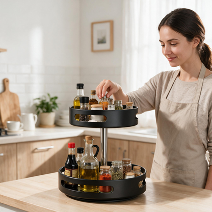 🌶️ Spice Rack | Metal Kitchen Chef Gift | Rotating Design