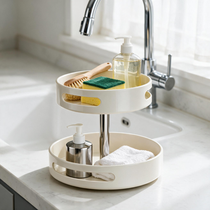 🧂 Spice Organizer | Metal Kitchen Cooks | Cream Rotating Design
