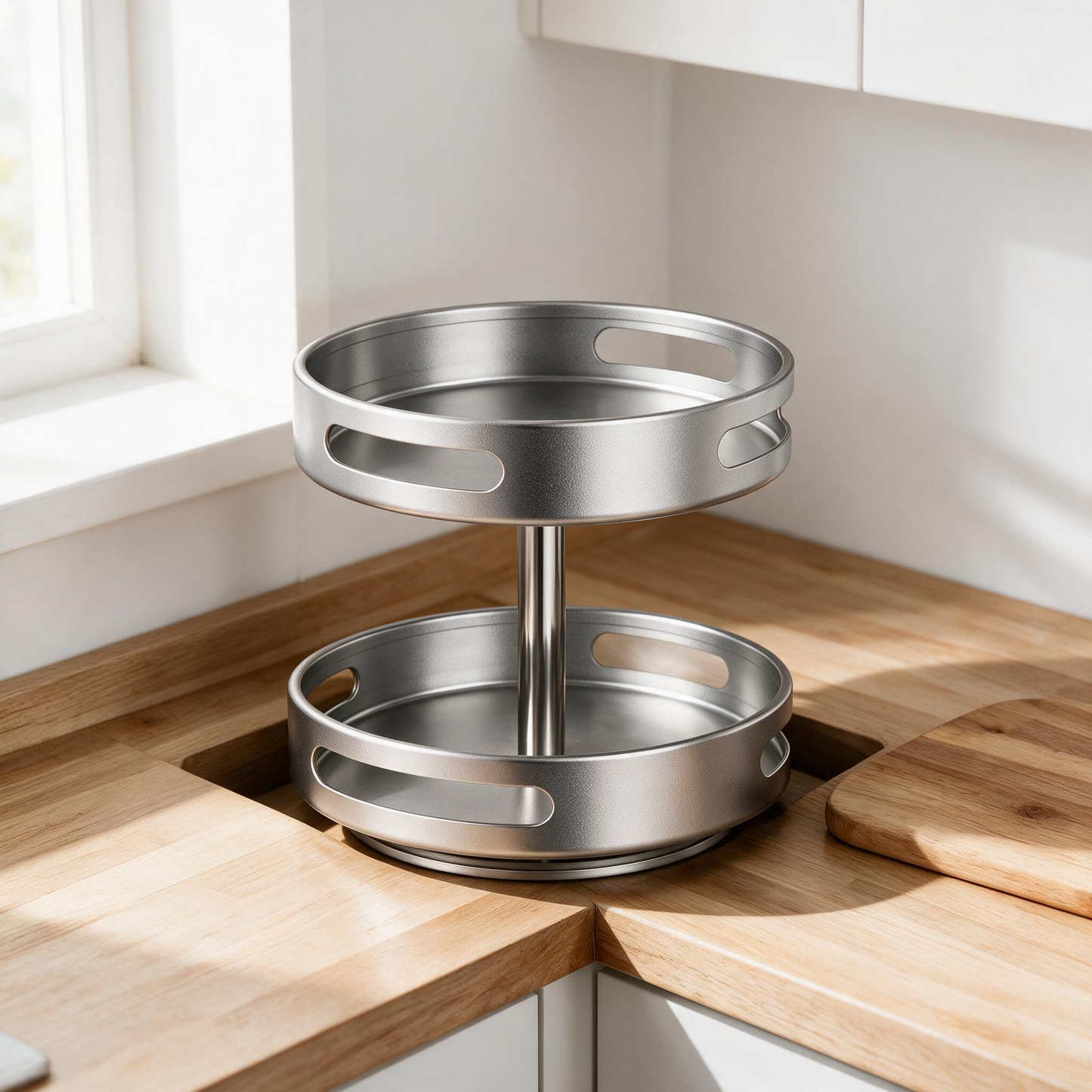 🧂 Rotating Spice Rack | Metal | Kitchen | Cooks | Brushed Silver