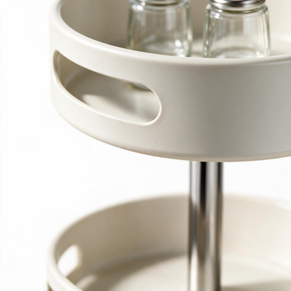 🧂 Spice Organizer | Metal Kitchen Cooks | Cream Rotating Design